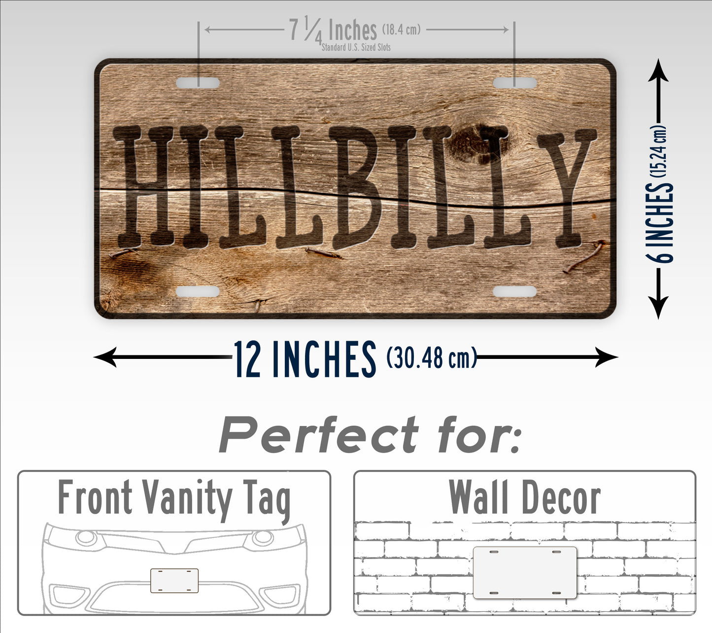 Hillbilly Rustic Wood Style License Plate