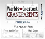 World's Greatest Grandparents License Plate