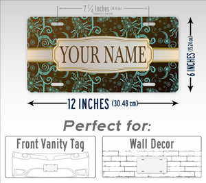 Custom Name Vintage Style Full Monogram License Plate