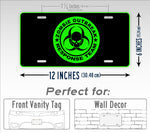 Neon Green Zombie Outbreak Response Team License Plate