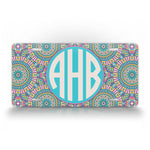 Blue And Pink Boho Chic Custom Monogram Auto Tag