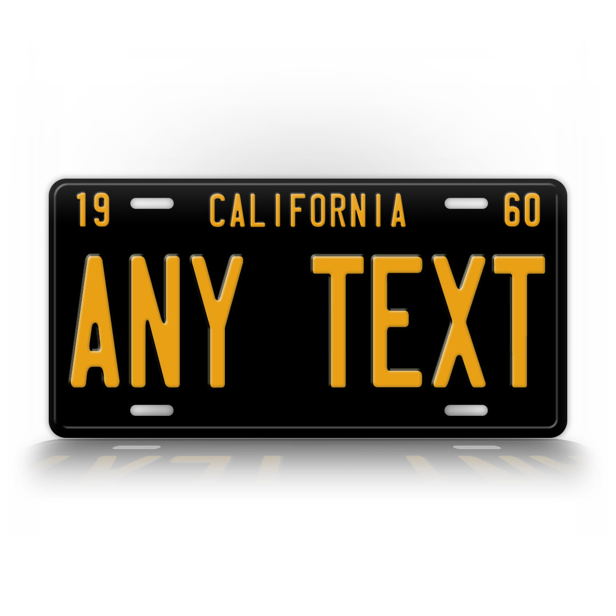1960s Custom Black California State License Plate   