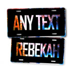 Personalized Galaxy Night Sky Custom Text License Plate  