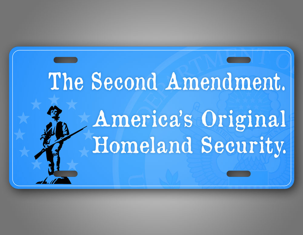 Blue Minutemen License Plate The Second Amendment Americas First Homeland Security Auto Tag 