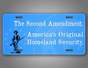 Blue Minutemen License Plate The Second Amendment Americas First Homeland Security Auto Tag 