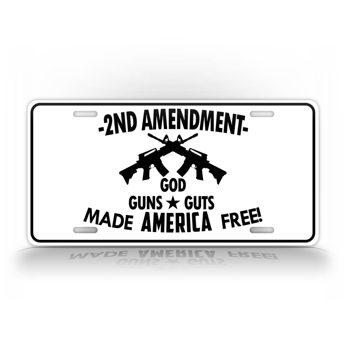  2nd Amendment AR15 Guns Freedom License Plate 