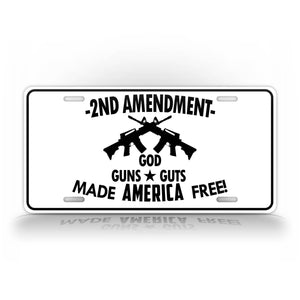  2nd Amendment AR15 Guns Freedom License Plate 