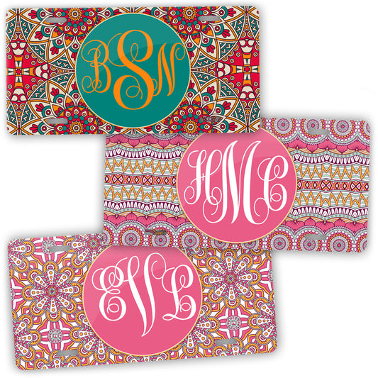 Customized Boho Chic Style Monogrammed License Plate