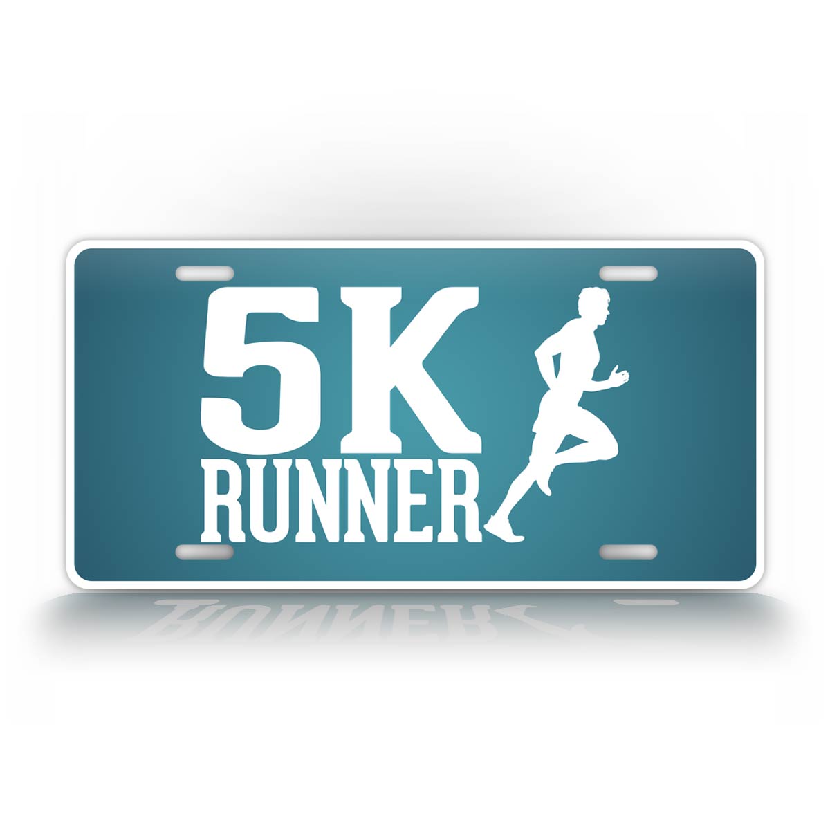 5K Runner License Plate Blue Running Auto Tag 