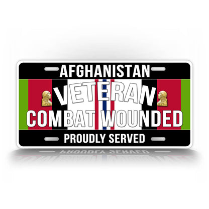 Afghanistan Campaign Veteran Combat Wounded License Plate