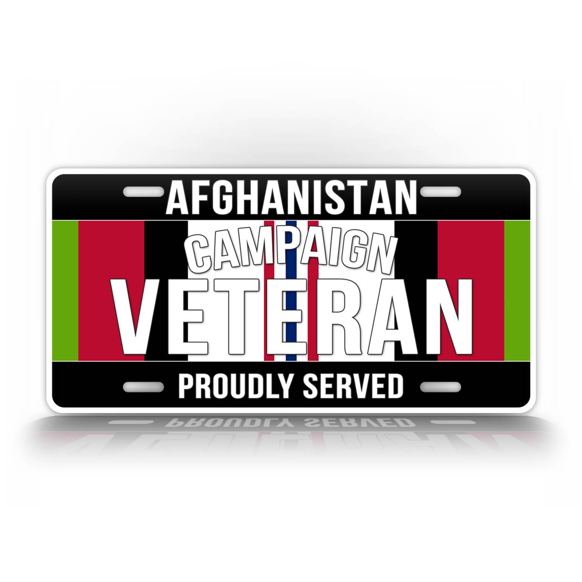 Afghanistan Campaign Veteran Combat Wounded License Plate 