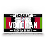 Afghanistan Campaign Veteran Combat Wounded License Plate 