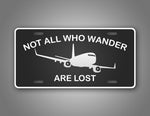 Not All Who Wander Are Lost NAWWAL Airliner Pilot Auto Tag 