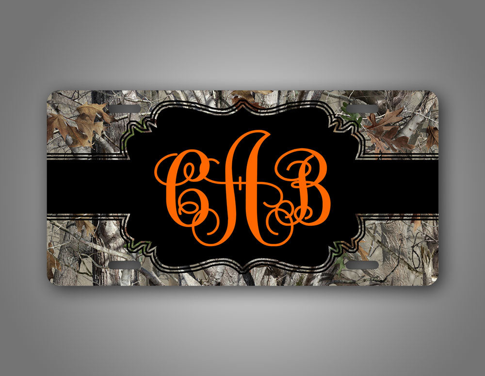Personalized Camo Hunting Monogram License Plate 