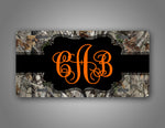 Personalized Camo Hunting Monogram License Plate 