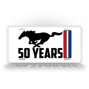 50 Years Of Mustang Sports Car Auto Tag