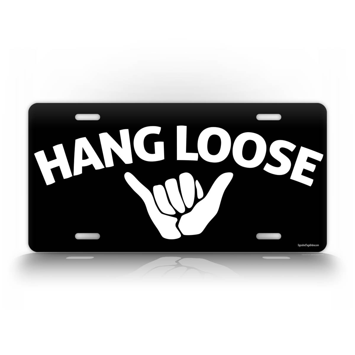 Hang Loose Hand Silhouette License Plate 