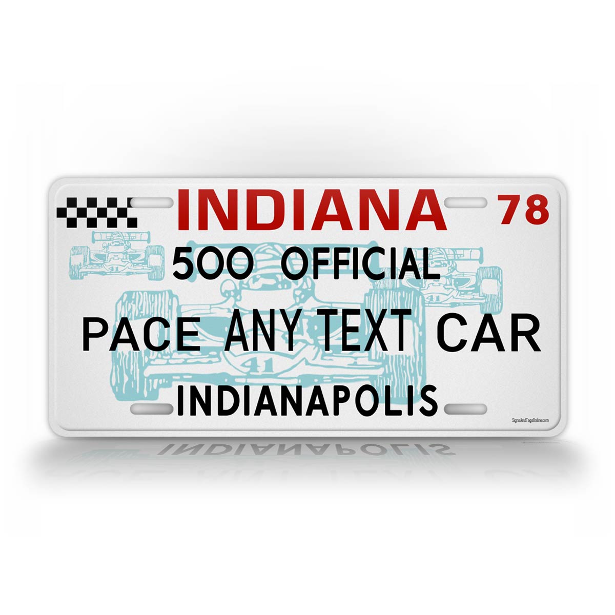 Personalized Indianapolis 500 Custom Auto Tag