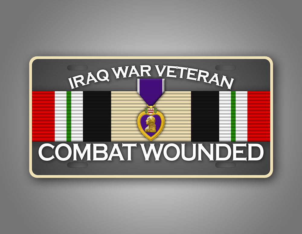 Iraq War Veteran Gulf War Combat Wounded Auto Tag 