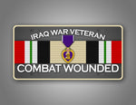 Iraq War Veteran Gulf War Combat Wounded Auto Tag 