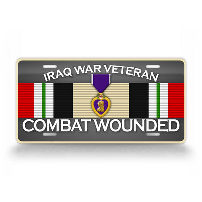 Iraq War Veteran Gulf War Combat Wounded License Plate 