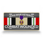 Iraq War Veteran Gulf War Combat Wounded License Plate 