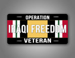 Operation Iraqi Freedom Veteran License Plate 