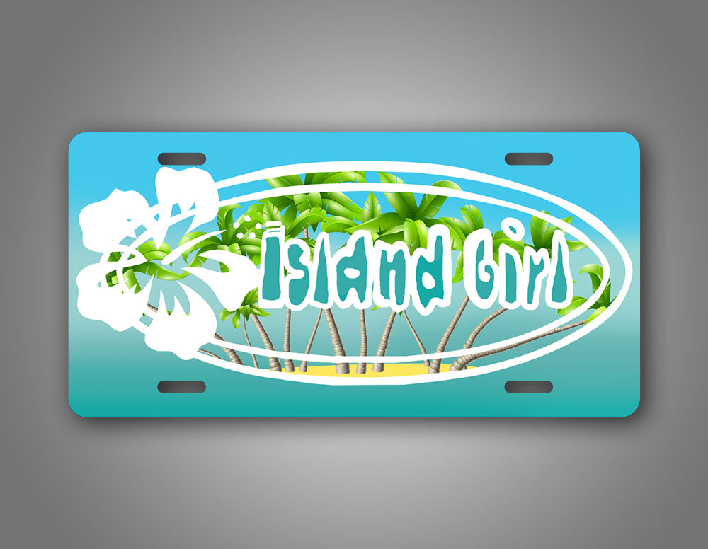 Island Girl Beach Girl Tropical License Plate Auto Tag 