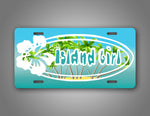 Island Girl Beach Girl Tropical License Plate Auto Tag 