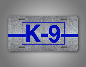 Silver Police K-9 Unit License Plate 