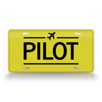 Yellow Pilot Aviator License Plate General Aviation 