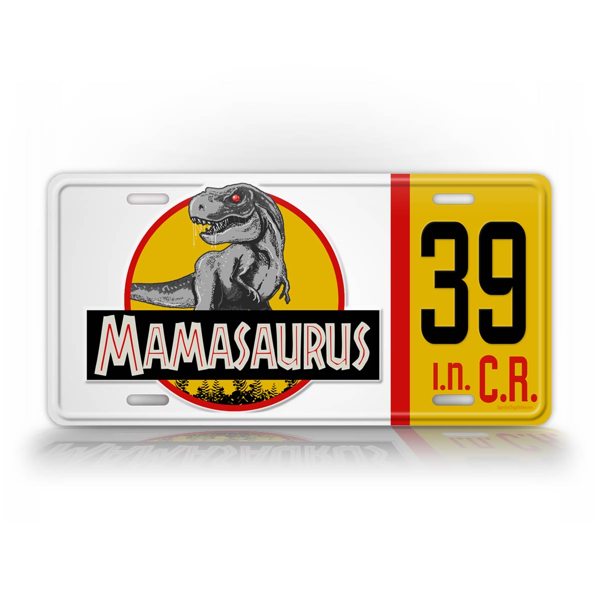 Personalized Mamasaurus Jurassic Park World Jeep License Plate 
