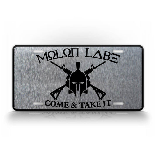 Come And Take It Patriotic License Plate Molon Labe