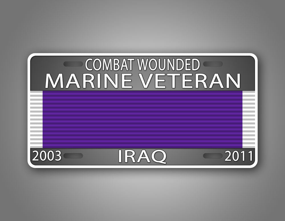 Personalized Combat Wounded Veteran License Plate