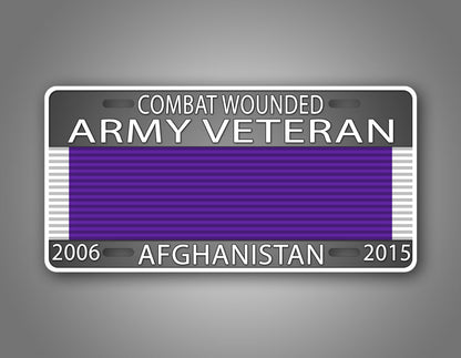 Personalized Combat Wounded Veteran License Plate