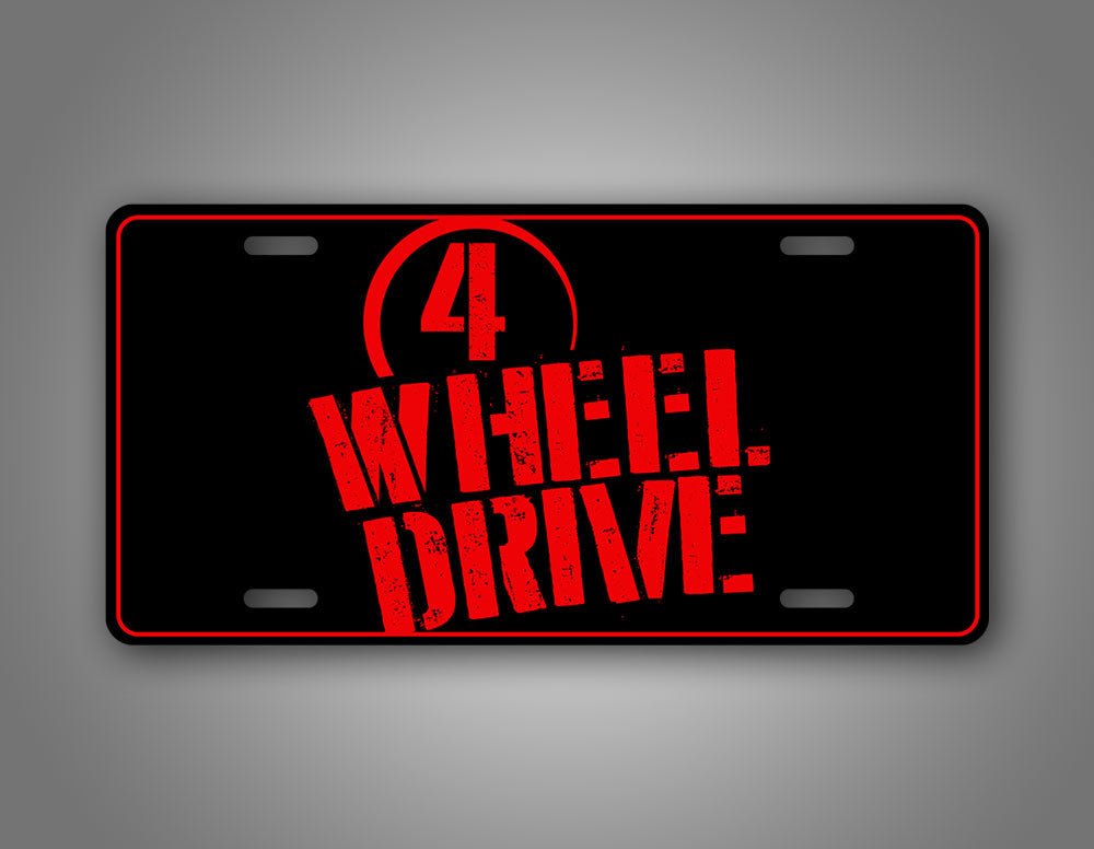 Red 4 Wheel Drive Auto Tag 