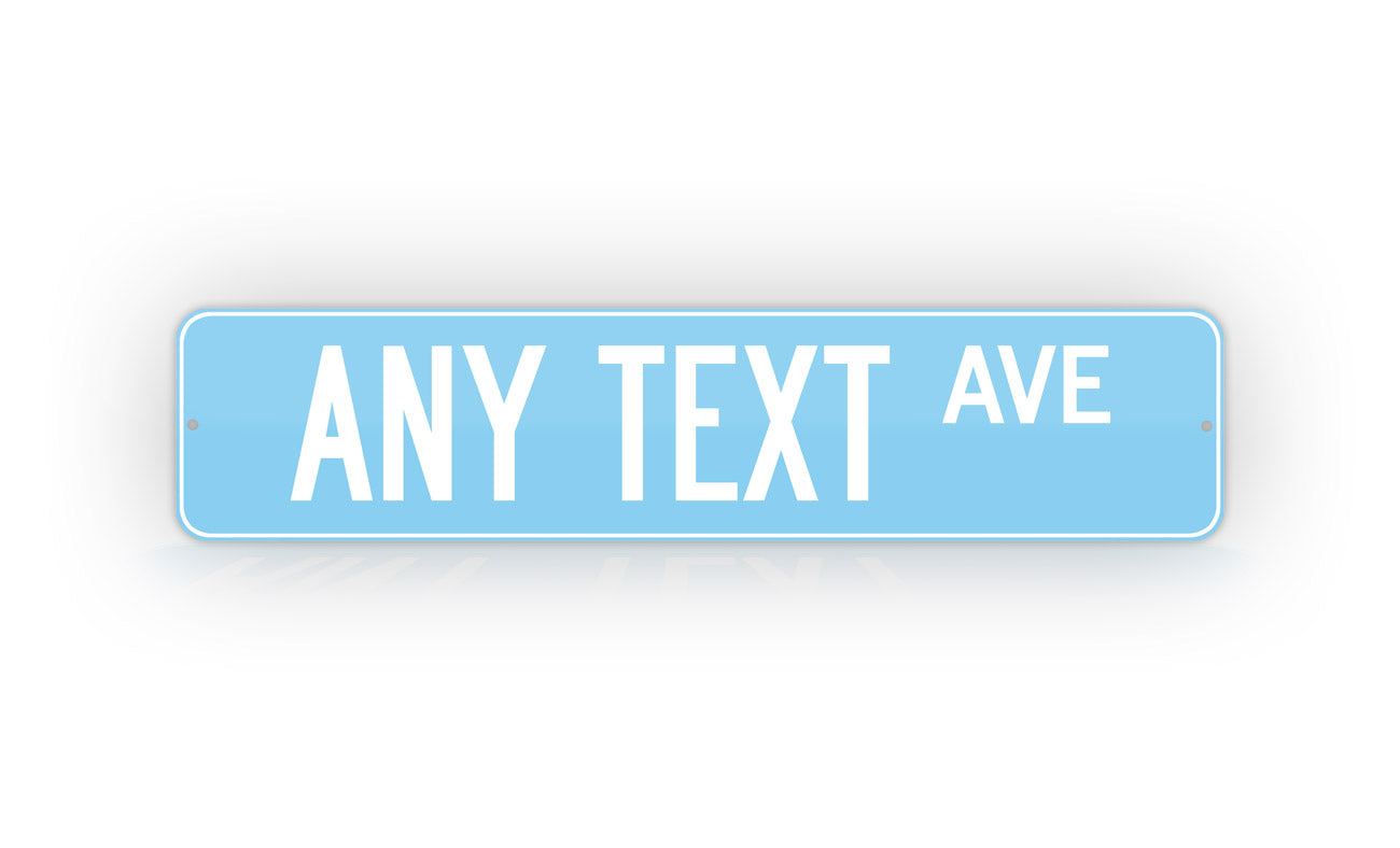 Custom Baby Blue Cute Street Sign 