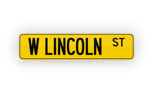 Personalized Custom Yellow Street Sign