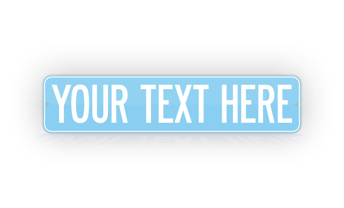 Custom Baby Blue Cute Street Sign Any Text