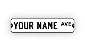 Personalized Custom Vintage White Street Sign