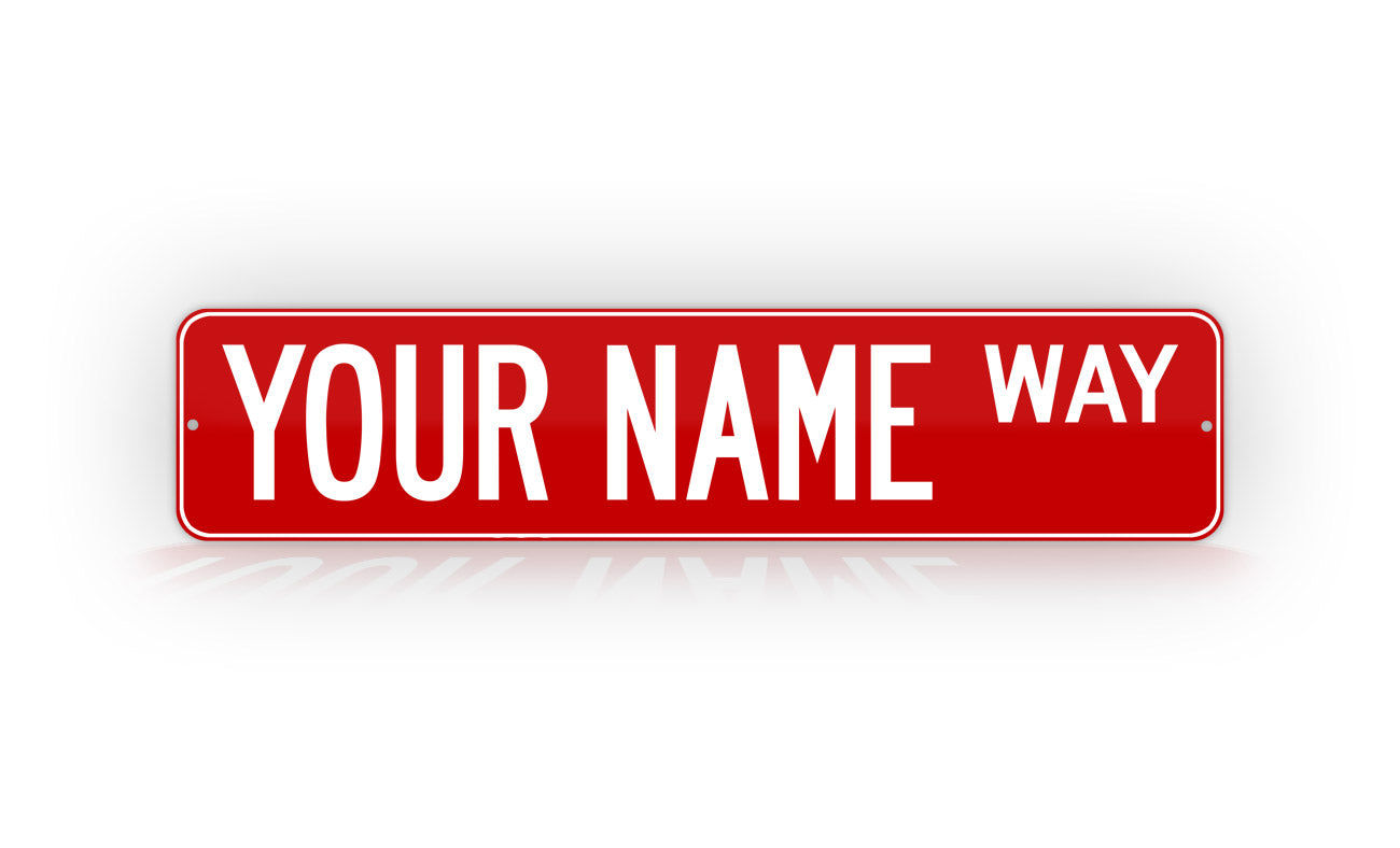 Personalized Custom Red Street Sign