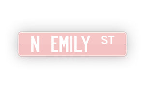 Personalized Any Text Adorable Baby Pink Street Sign 