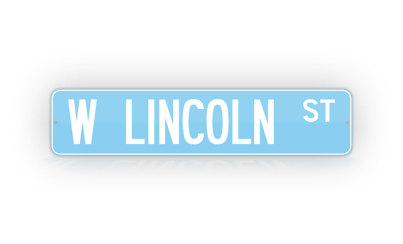 Custom Text Baby Blue Cute Street Sign 