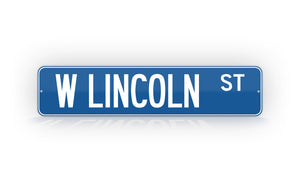 Personalized Custom Blue Street Sign
