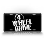 White 4 Wheel Drive Truck License Plate 