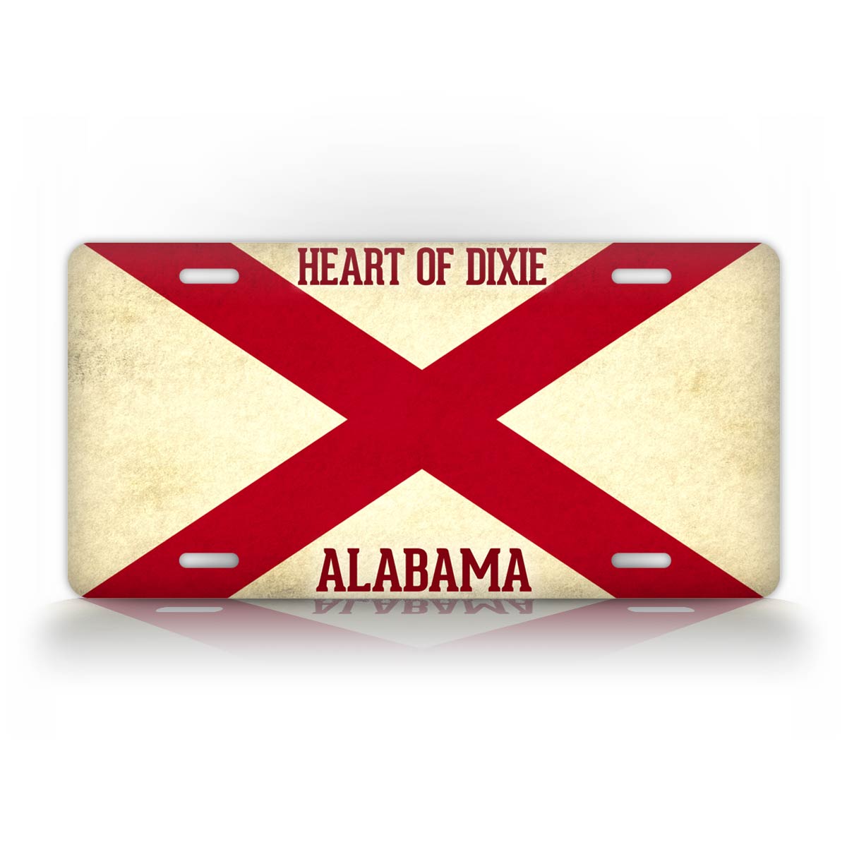 Heart Of Dixie Alabama Flag License Plate