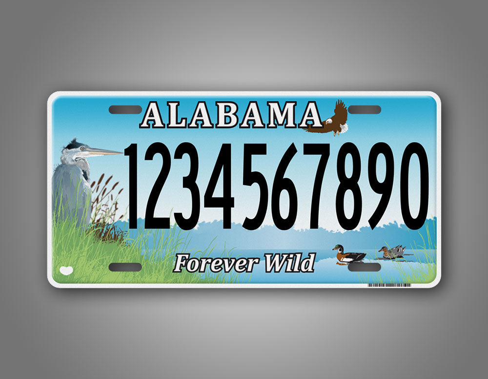 Custom Text Alabama Forever Wild Novelty Auto Tag