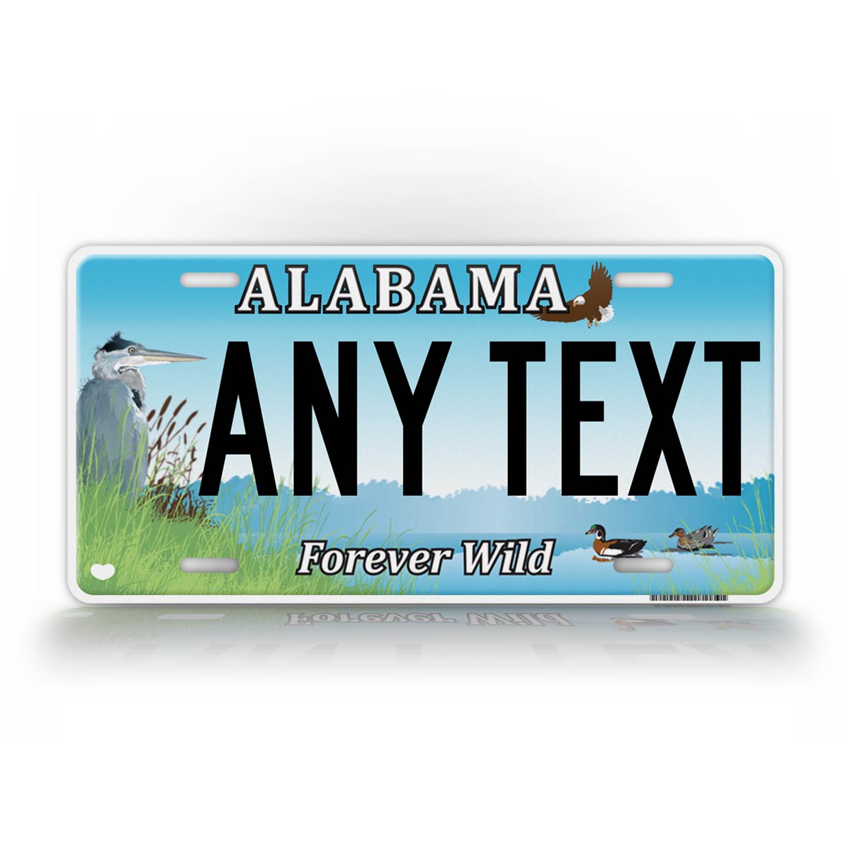 Custom Text Alabama Forever Wild License Plate 