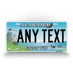 Custom Text Alabama Forever Wild License Plate 