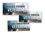 Desert Storm And Desert Shield Veteran License Plate